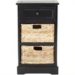 Home Square Distressed Side Storage Side Table in Black - Set of 2