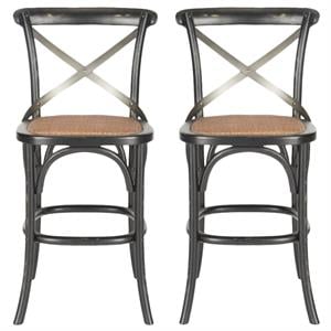 Home Square Oak Wood 24&quot Counterstool in Hickory - Set of 2