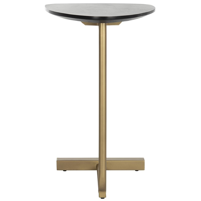 Home Square Accent End Table in Black and Gold - Set of 2