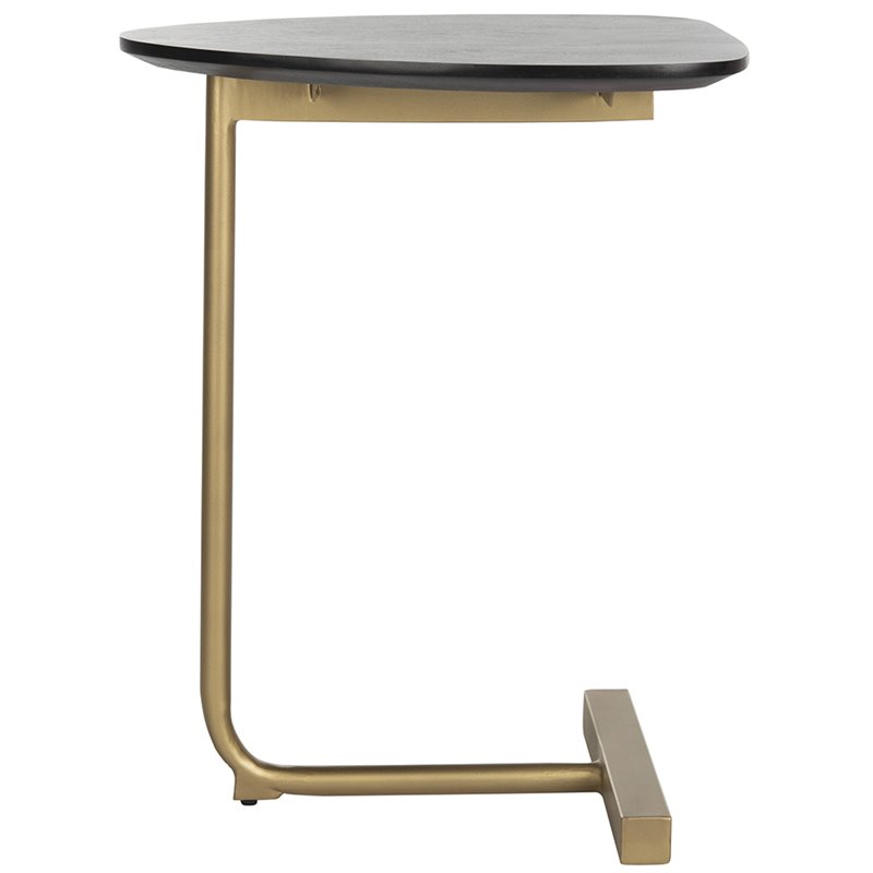 Home Square Accent End Table in Black and Gold - Set of 2