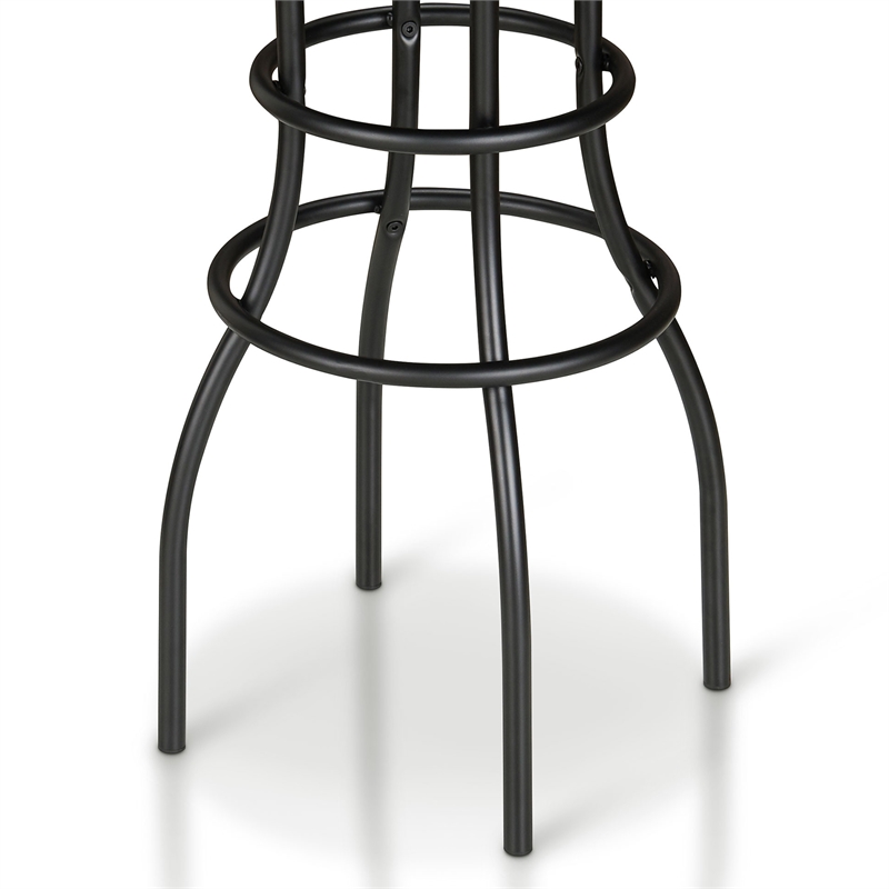 Home Square Casta Rustic Faux Leather Nailhead Bar Stool in Bronze - Set of 3