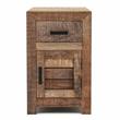 Home Square Rustic Solid Wood Storage Side Table in Natural Tone - Set of 2
