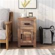 Home Square Rustic Solid Wood Storage Side Table in Natural Tone - Set of 2