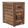 Home Square Rustic Solid Wood Storage Side Table in Natural Tone - Set of 2