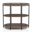 Home Square Preton Rustic Metal Side Table with USB in Matte Black - Set of 2