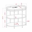 Home Square Preton Rustic Metal Side Table with USB in Matte Black - Set of 2