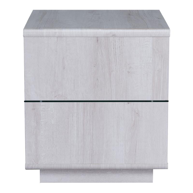 Home Square Celma Wood 2-Shelf End Table in White Oak - Set of 2