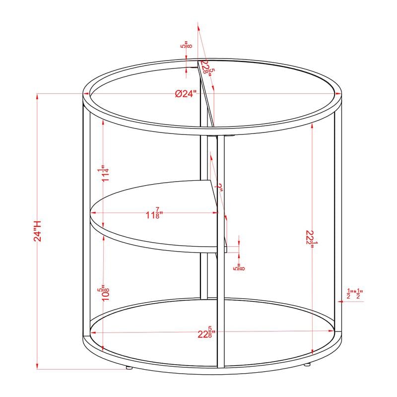 Home Square Marquesa Contemporary Wood Round End Table in Black - Set of 2