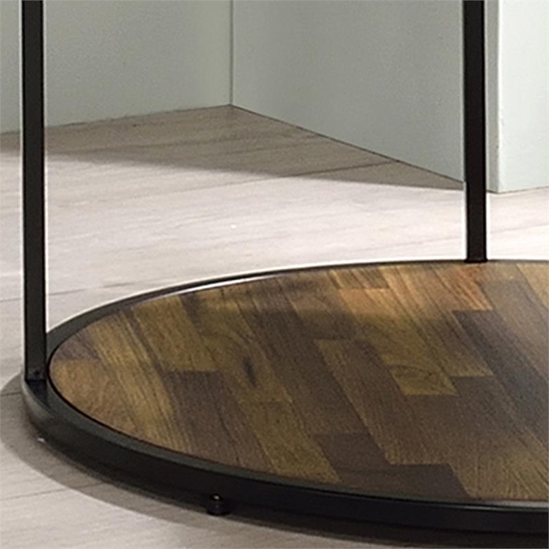 Home Square Marquesa Contemporary Wood Round End Table in Black - Set of 2