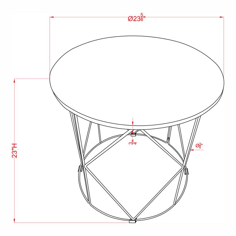 Home Square Borche Industrial Wood End Table in White and Black - Set of 2