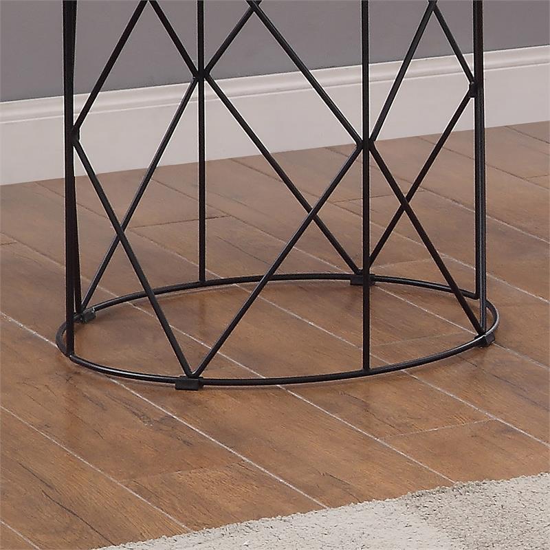 Home Square Borche Industrial Wood End Table in White and Black - Set of 2