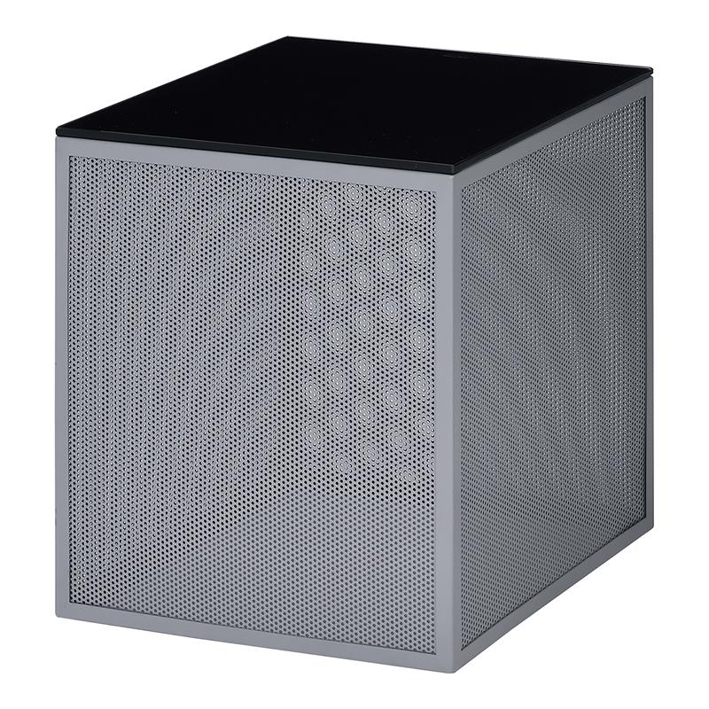 Home Square Kelforia Contemporary Glass Top Side Table in Gray - Set of 2