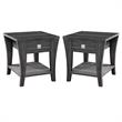 Home Square Ami Transitional Wood Storage End Table in Gray - Set of 2