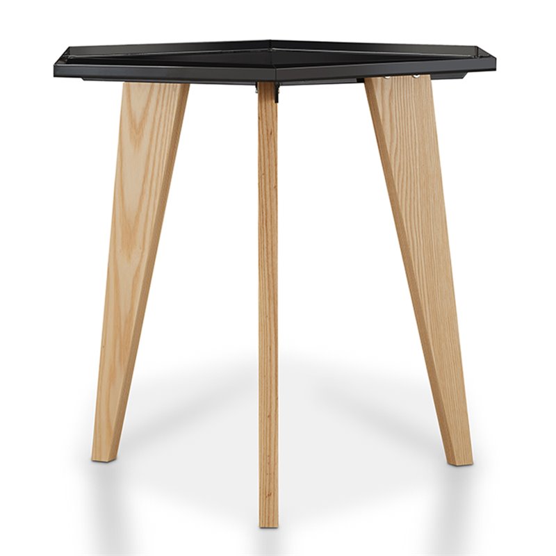 Home Square Bok Modern Chic Metal Tray-Top End Table in Black - Set of 2