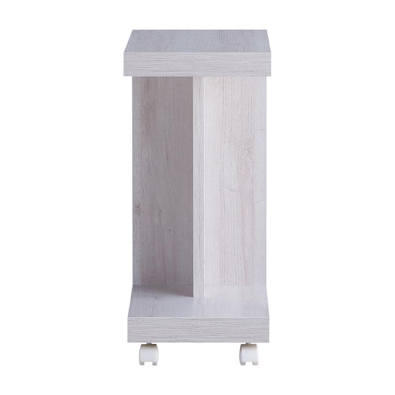 Home Square Modern Vecker Wood Mobile End Table in White Oak - Set of 2