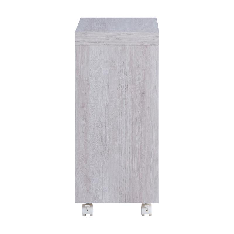 Home Square Modern Vecker Wood Mobile End Table in White Oak - Set of 2