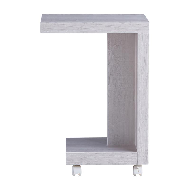Home Square Modern Vecker Wood Mobile End Table in White Oak - Set of 2
