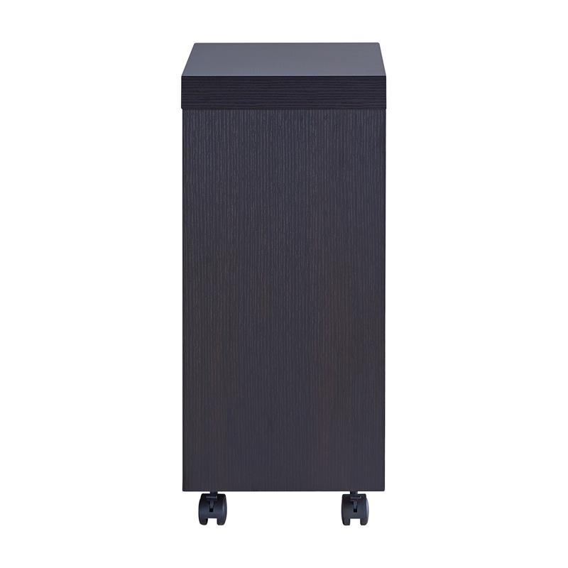 Home Square Modern Vecker Wood Mobile End Table in Espresso - Set of 2
