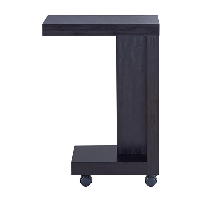 Home Square Modern Vecker Wood Mobile End Table in Espresso - Set of 2