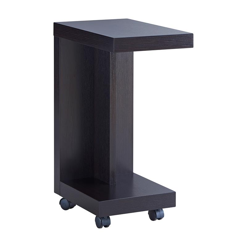 Home Square Modern Vecker Wood Mobile End Table in Espresso - Set of 2