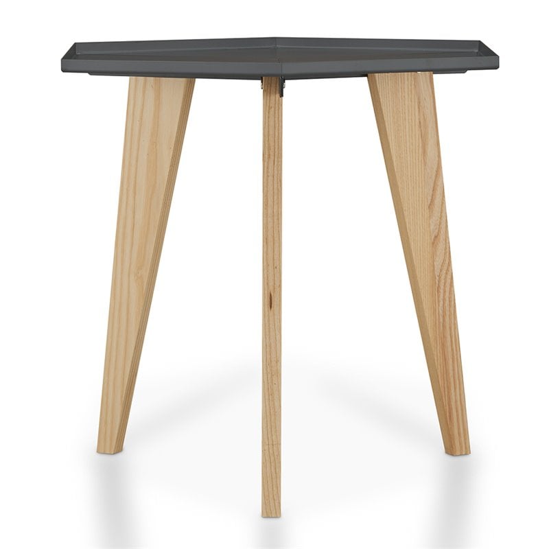 Home Square Bok Modern Chic Metal Tray-Top End Table in Gray - Set of 2