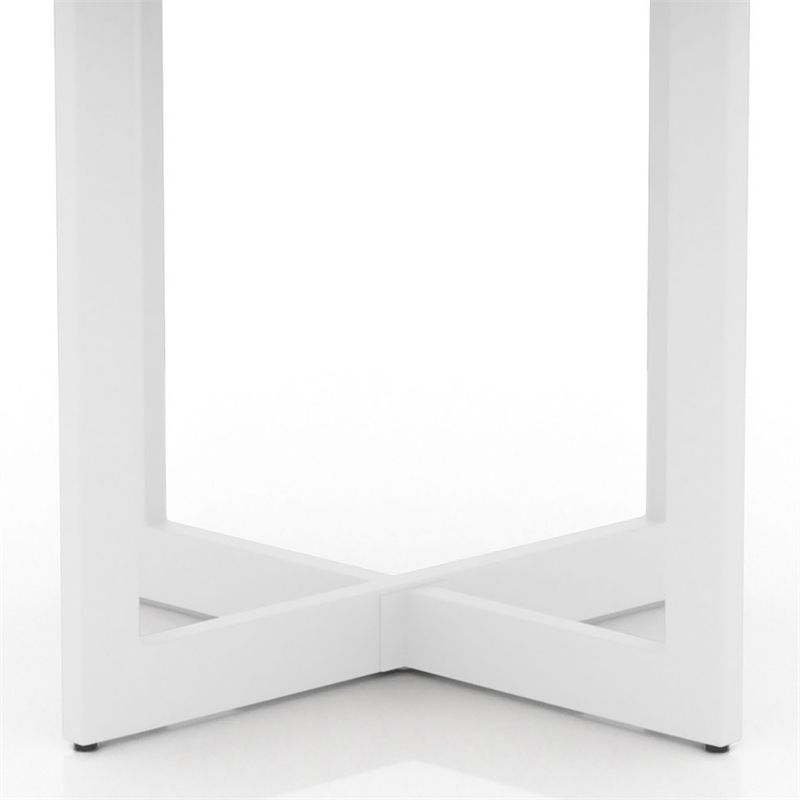 Home Square Baletto Contemporary Wood End Table in Oak and White - Set of 2