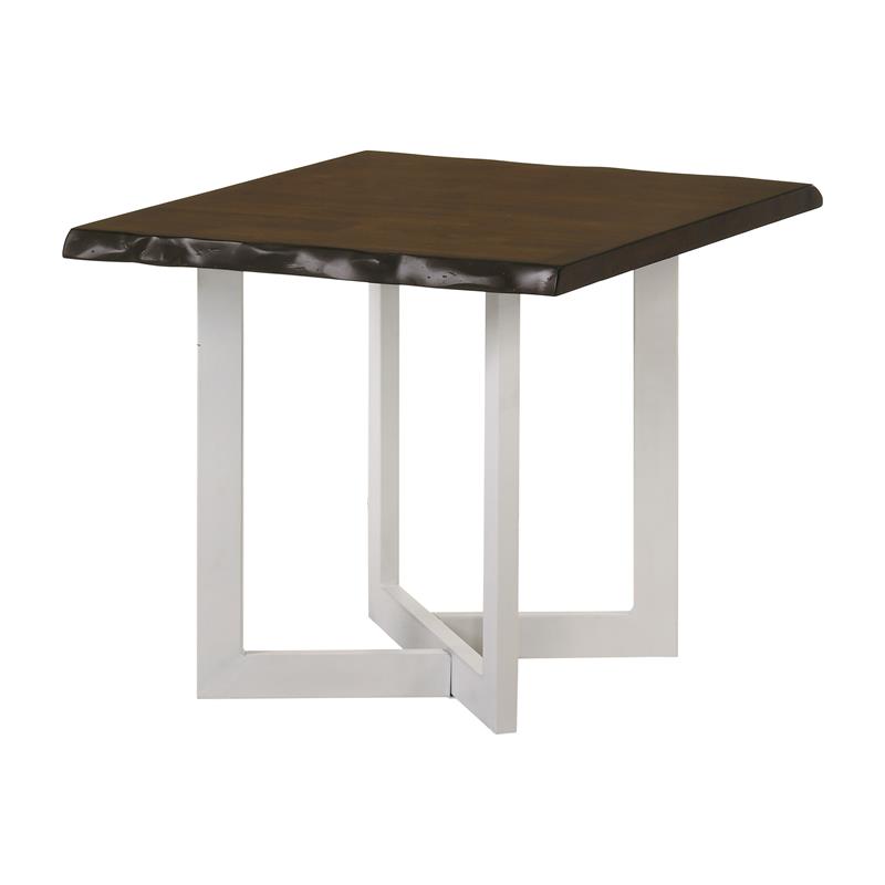 Home Square Krestian Contemporary Wood End Table in Oak and White - Set of 2