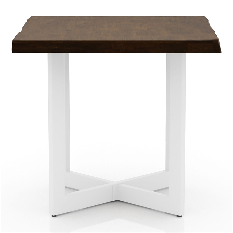 Home Square Krestian Contemporary Wood End Table in Oak and White - Set of 2