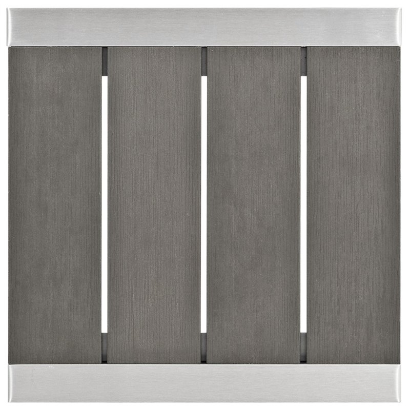 Home Square 2 Piece Aluminum Outdoor Patio End Table Set in Silver/Gray