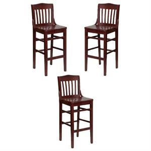 Home Square 30&quot School House Back Bar Stool - Set of 3