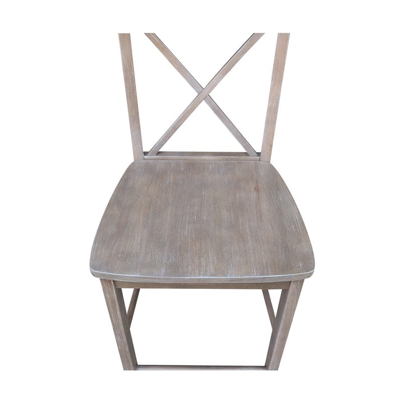 Home Square 2 Piece Solid Wood X-Back 24