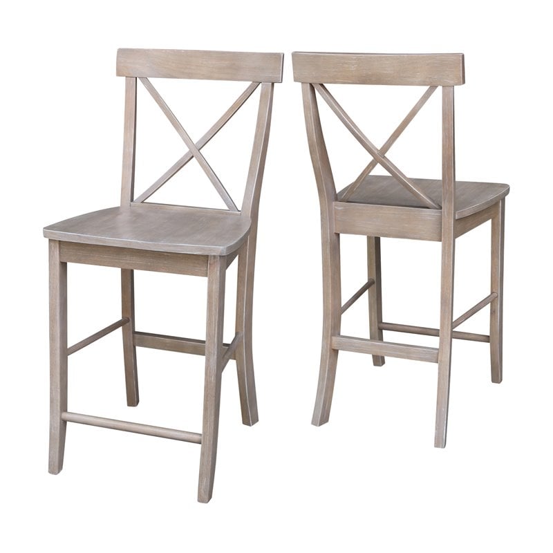 Home Square 2 Piece Solid Wood X-Back 24