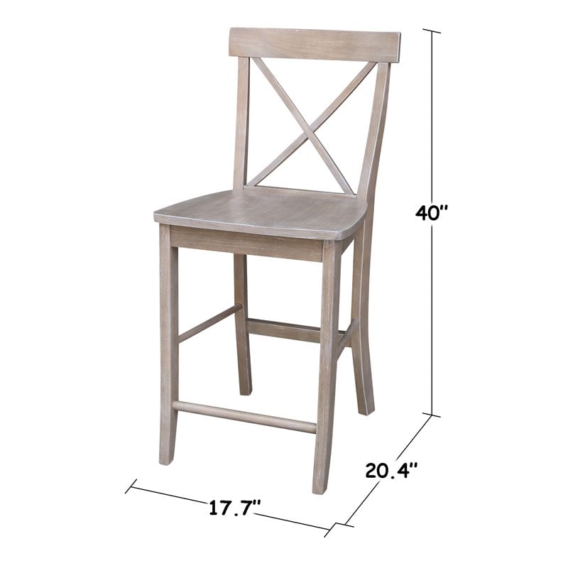 Home Square 2 Piece Solid Wood X-Back 24