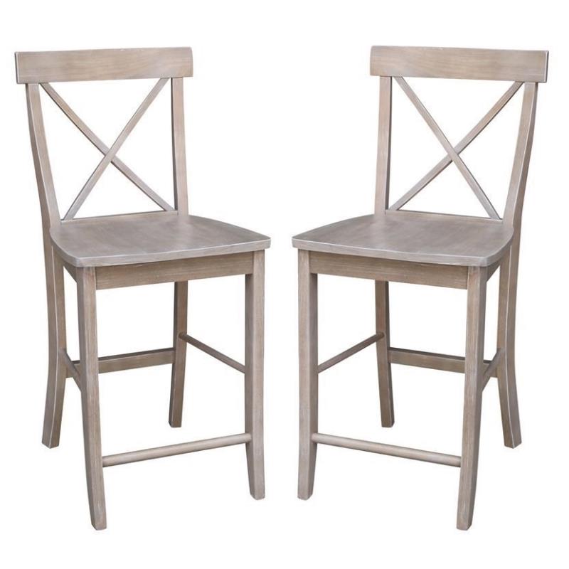 Home Square 2 Piece Solid Wood X-Back 24