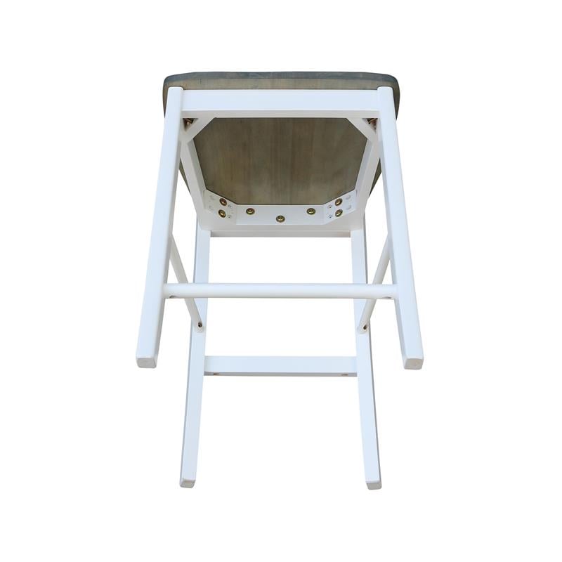 Home Square 2 Piece Solid Wood X-Back 24