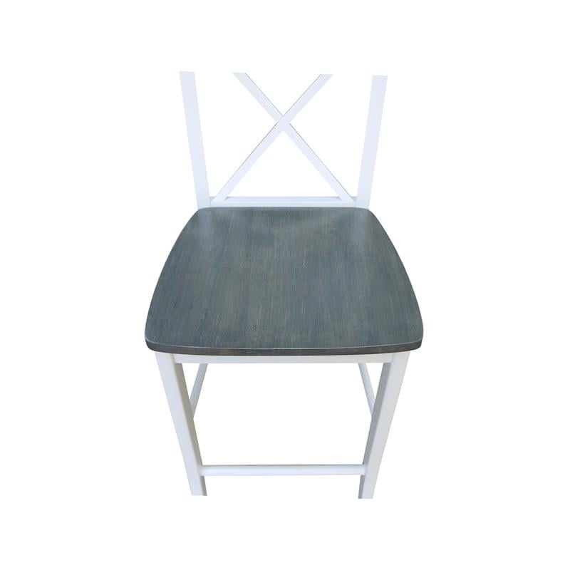 Home Square 2 Piece Solid Wood X-Back 24