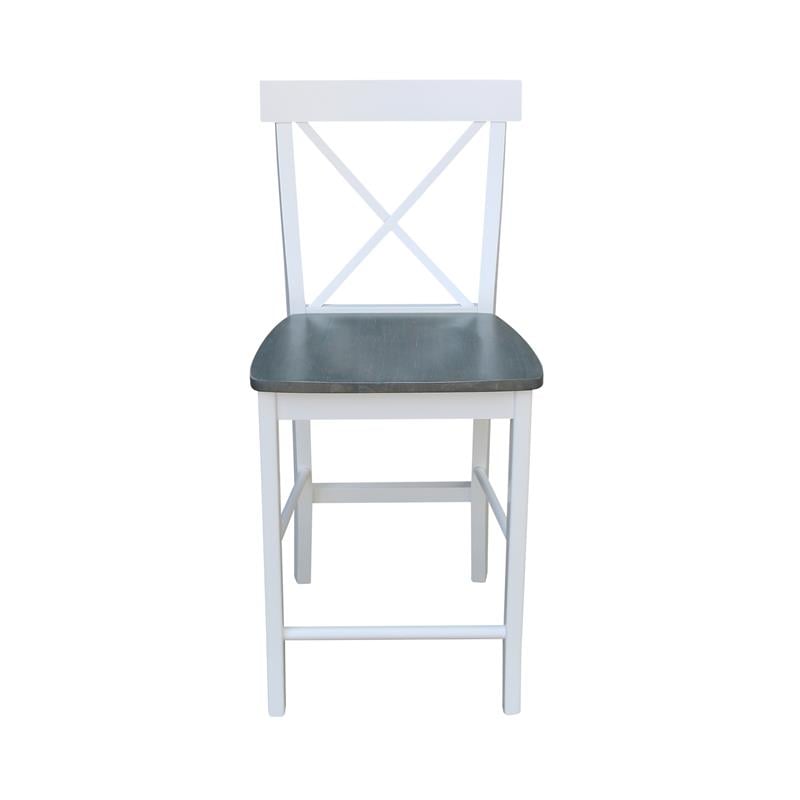 Home Square 2 Piece Solid Wood X-Back 24