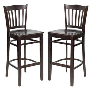 Home Square Hercules Series 31&quot Bar Stool in Walnut - Set of 2