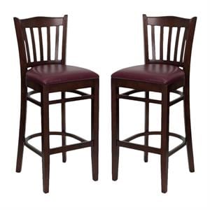 Home Square Hercules Series 31&quot Bar Stool in Mahogany - Set of 2