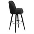 Home Square Metal Barstool With Swivel Bucket Seat In Black - Set of 3