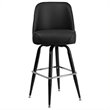 Home Square Metal Barstool With Swivel Bucket Seat In Black - Set of 3