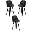 Home Square Metal Barstool With Swivel Bucket Seat In Black - Set of 3