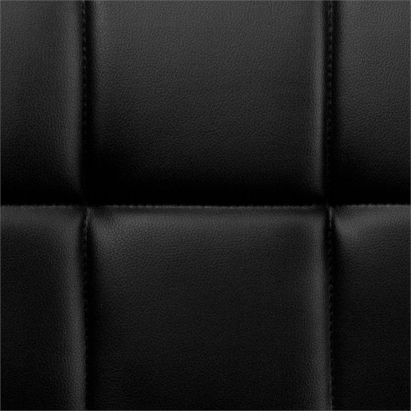 Home Square Quilted Adjustable Bar Stool with Arms in Black - Set of 2