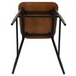 Home Square Rustic Steel Frame Wooden Bar Stool in Mahogany - Set of 3