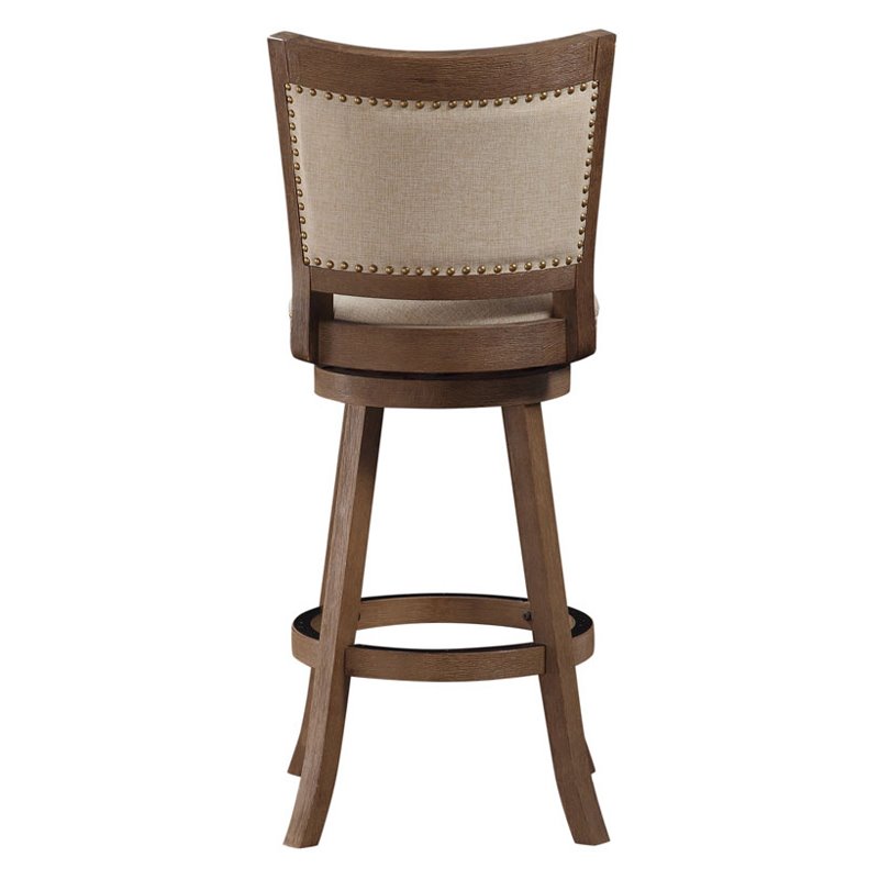 Home Square 29'' Melrose Bar Stool in Driftwood Wire-Brush and Ivory - Set of 3