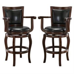 Home Square 29&quot Jones Swivel Bar Stool in Cappuccino - Set of 2