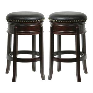 Home Square 29&quot Hamilton Swivel Bar Stool in Cappuccino - Set of 2