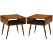 Home Square Zebra Alborg End Table in Rich Walnut - Set of 2