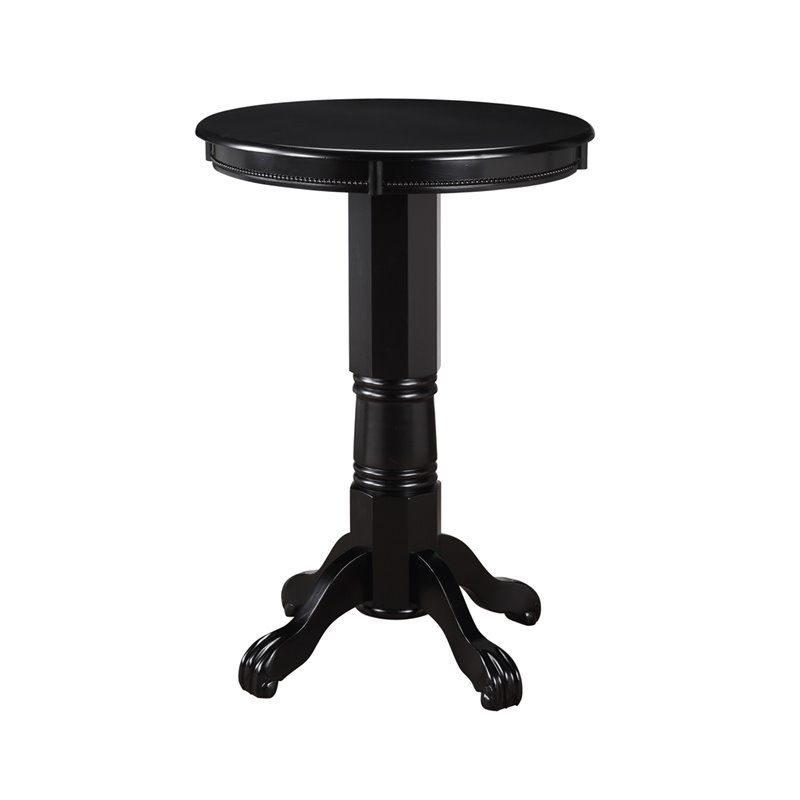 Home Square 2-Piece Set with Pub Table & Swivel Bar Stool in Black