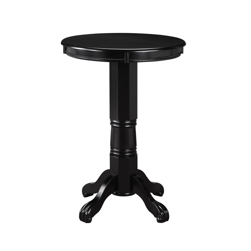 Home Square 2-Piece Set with Pub Table & Swivel Bar Stool in Black